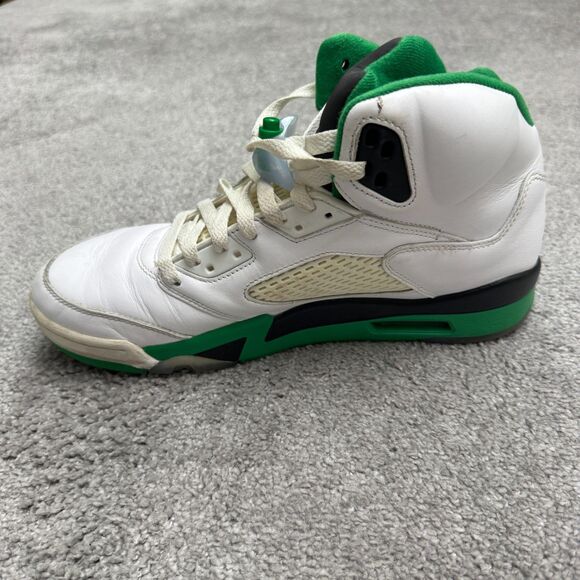 Nike Air Jordan 5 Retro Basketball Sneakers Shoes Mens 11.5 Lucky Green White main image 6